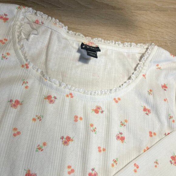 Art Class: New Long Sleeve Girls XXL (16-18) White Flower Shirt (2) - Picture 2 of 3